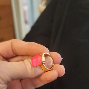 Vibrant Pink Stone Gold Ring